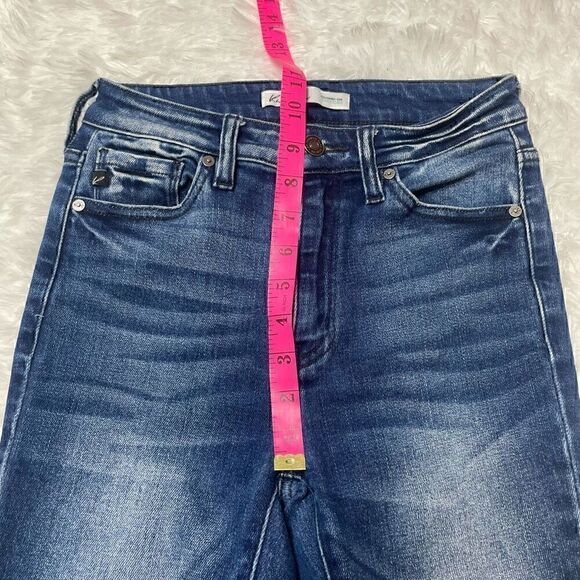 KanCan Skinny Jeans High Rise Distressed Raw Hem Stretch Dark Wash Size 25 - Picture 7 of 8